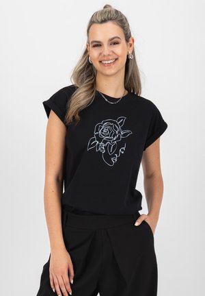 alife & kickin ENIDAK P - KURZARM - Print T-shirt - black