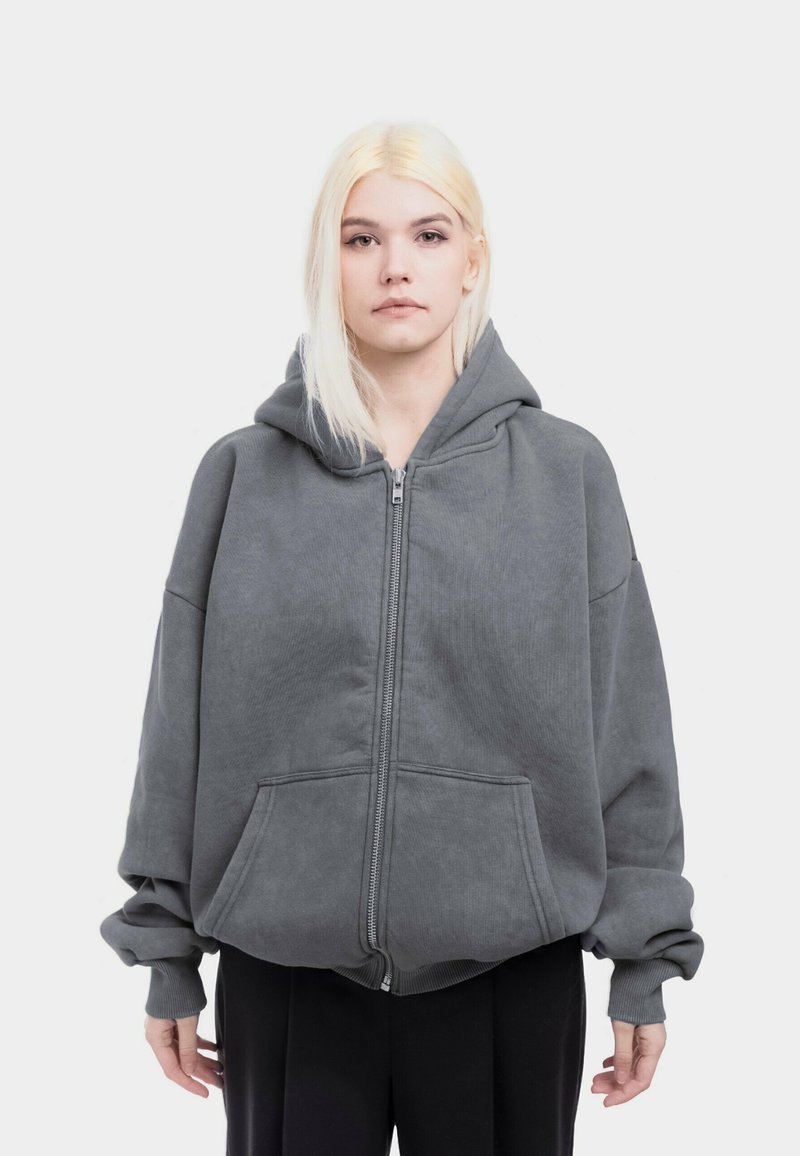 PROHIBITED Sweatjacke - grey stone washed/grau - Zalando.de 