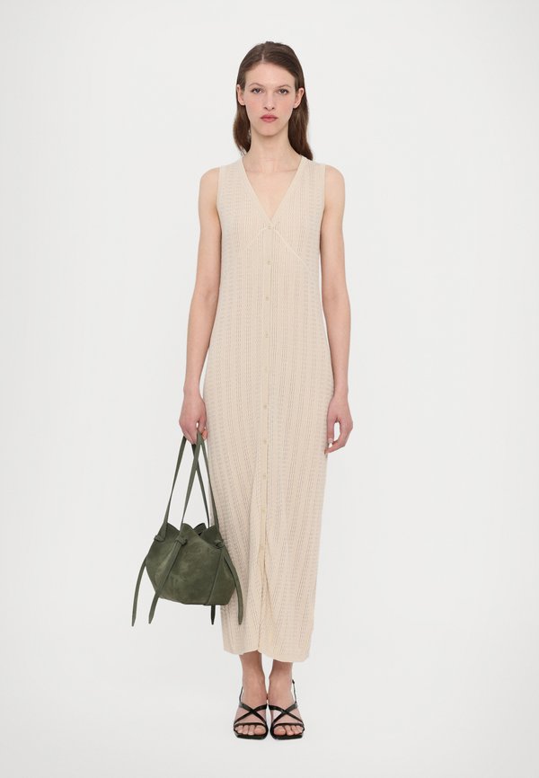 BUTTONED DRESS - Jumper dress - light beig4