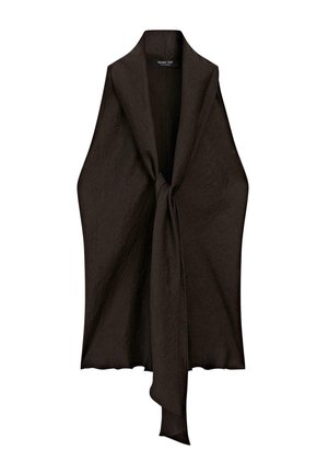 FLOWING WITH TIE DETAIL - Camicetta - dark brown
