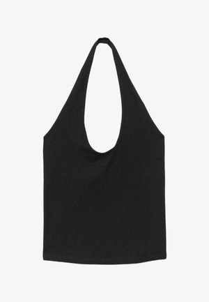 Stradivarius, BASIC HALTER TOP - Débardeur - black