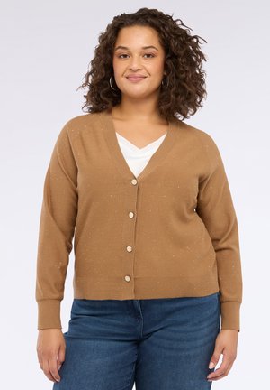 CON PAILLETTES - Strickjacke - beige