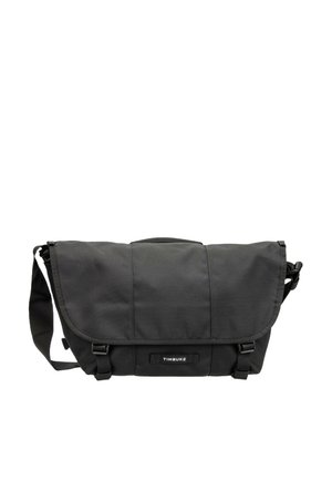 Black Timbuk2 messenger bag with adjustable shoulder strap, flap closure, and two front buckle fasteners.