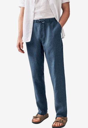Next REGULAR FIT LINEN DRAWSTRING - Stoffhose - navy blue