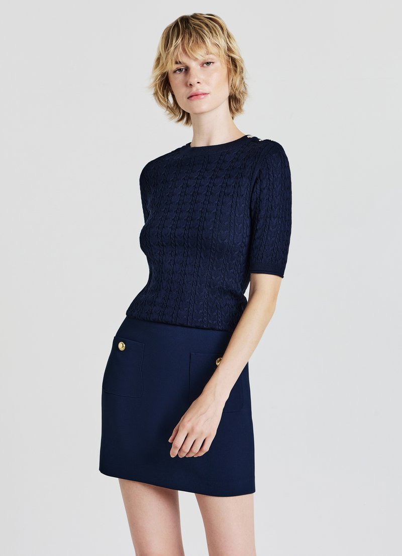 Calliope TRECCE - T-shirt imprimé - blu notte