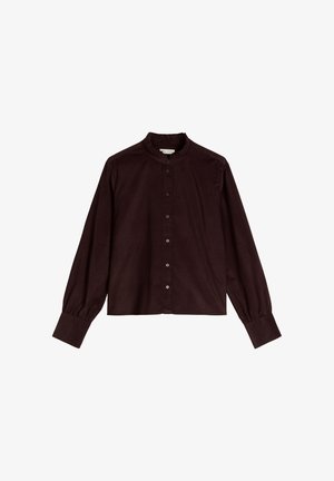 Marc O'Polo, MARC O'POLO RÜSCHENBLUSE REGULAR IN SAMTIGER CORD-QUALITÄT - Camicia - black cherry