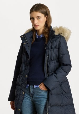 FAUX-FUR-TRIM HOODED DOWN COAT - Tollkabát - dark navy