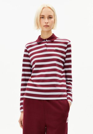 ARMEDANGELS, STRIPE POLO - Langarmshirt - velvet red-soft blue-undyed