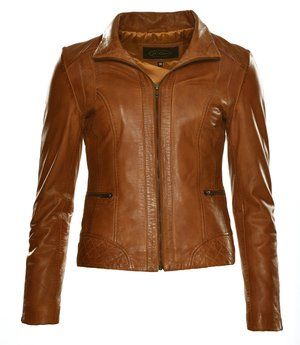 Veste en cuir - cognac