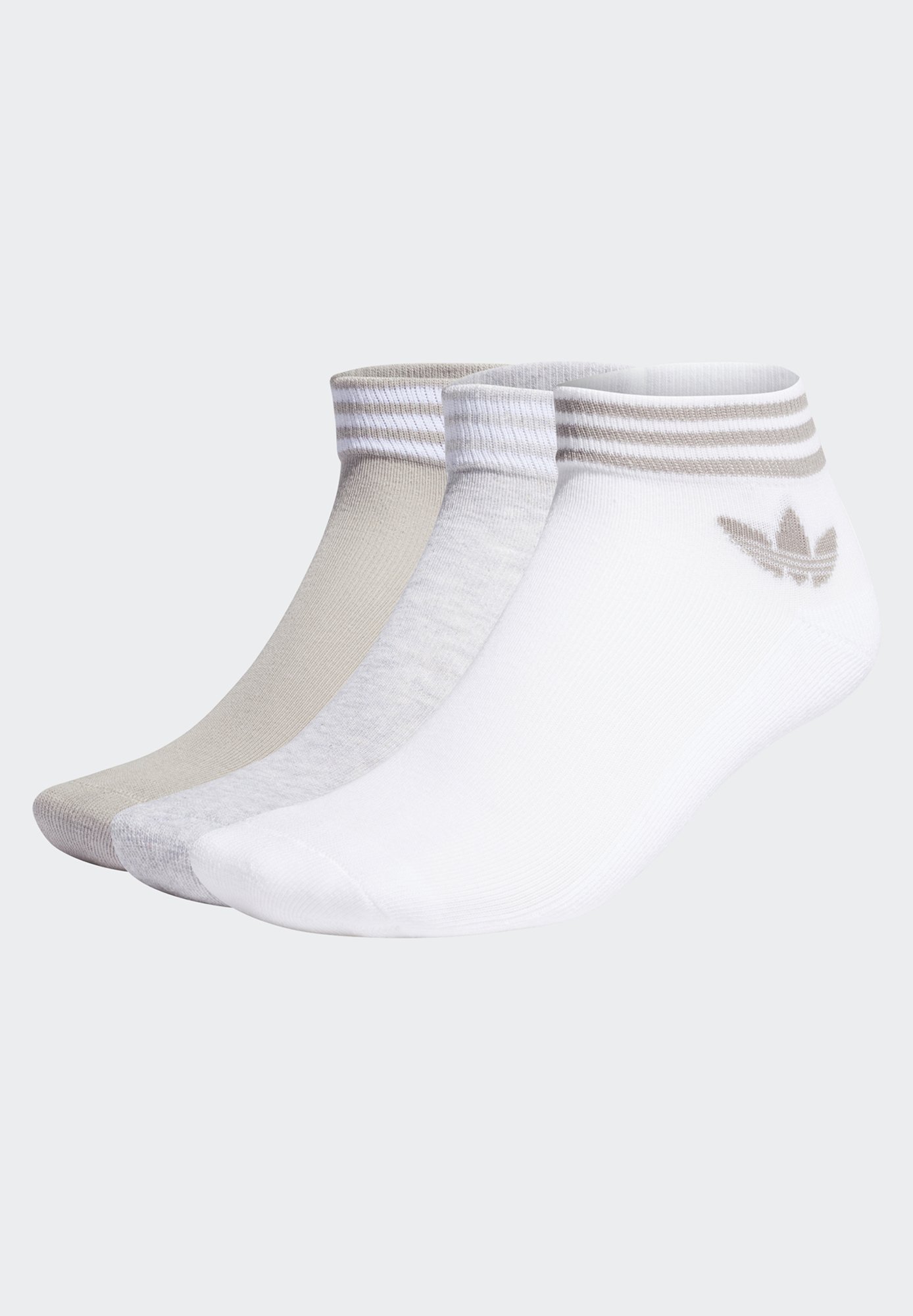 adidas Originals TREFOIL ANKLE SOCKS HALF-CUSHIONED ADICOLOR - Enkelsokken  - white/light grey heather/mgh solid grey/wit - Zalando.nl