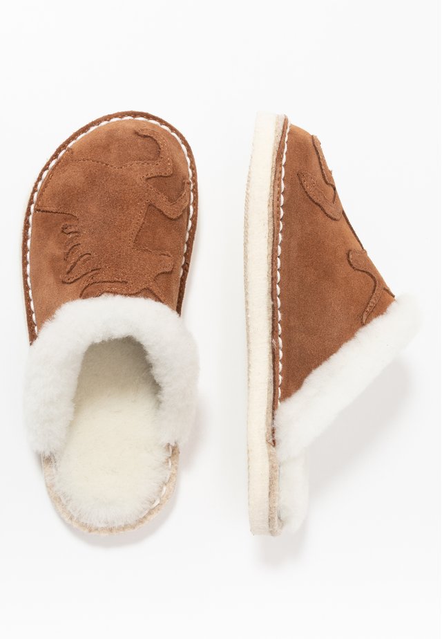 PANTOFFEL MIT EINHORN - Pantuflas - chestnut
