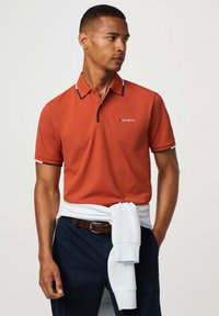 Hackett London TIPPED CLR PLACKET - Polotričko - burnt ochre orange