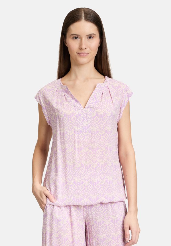 CASUAL-MIT MUSTER - Bluse - weiß violett