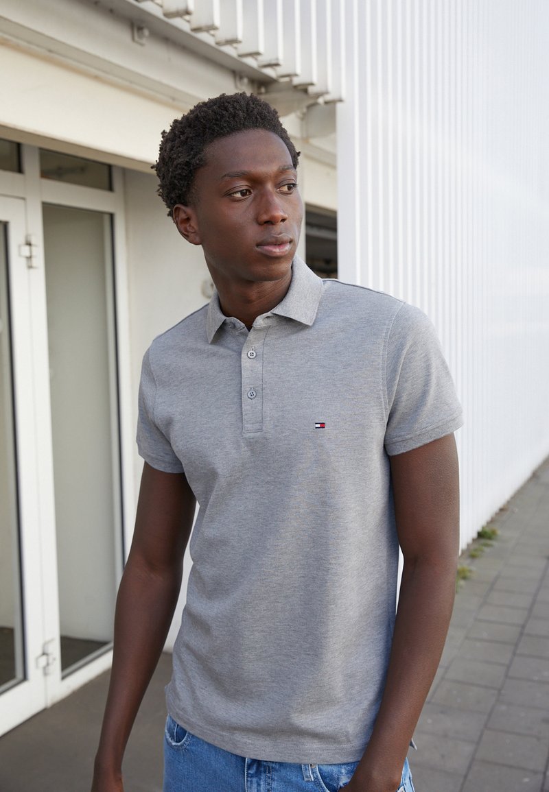 Tommy Hilfiger SLIM - Polo - medium grey heather
