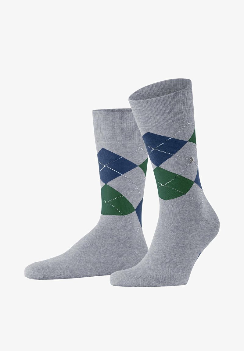 Burlington KING RAUTENMUSTER LOGOEMBLEM - Calcetines - hellgrau/grün/blau