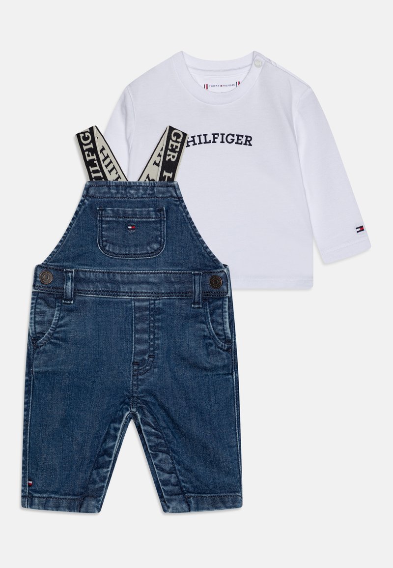 Tommy Hilfiger BABY DUNGAREE SET Jeanskleid blue denim/dark blue
