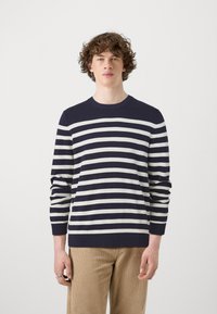 GAP CORE CREW FEEDER STRIPE - Džemperis - navy uniform