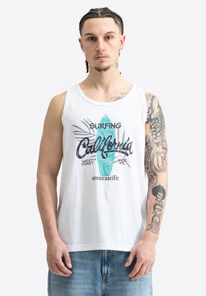Ocean Pacific, OCEAN PACIFIC HERREN SINGLET NORMALE PASSFORM WHITEWASH - Top - white dark navy