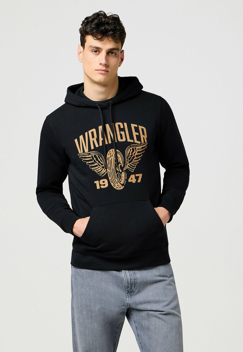 Wrangler Felpa con cappuccio - black