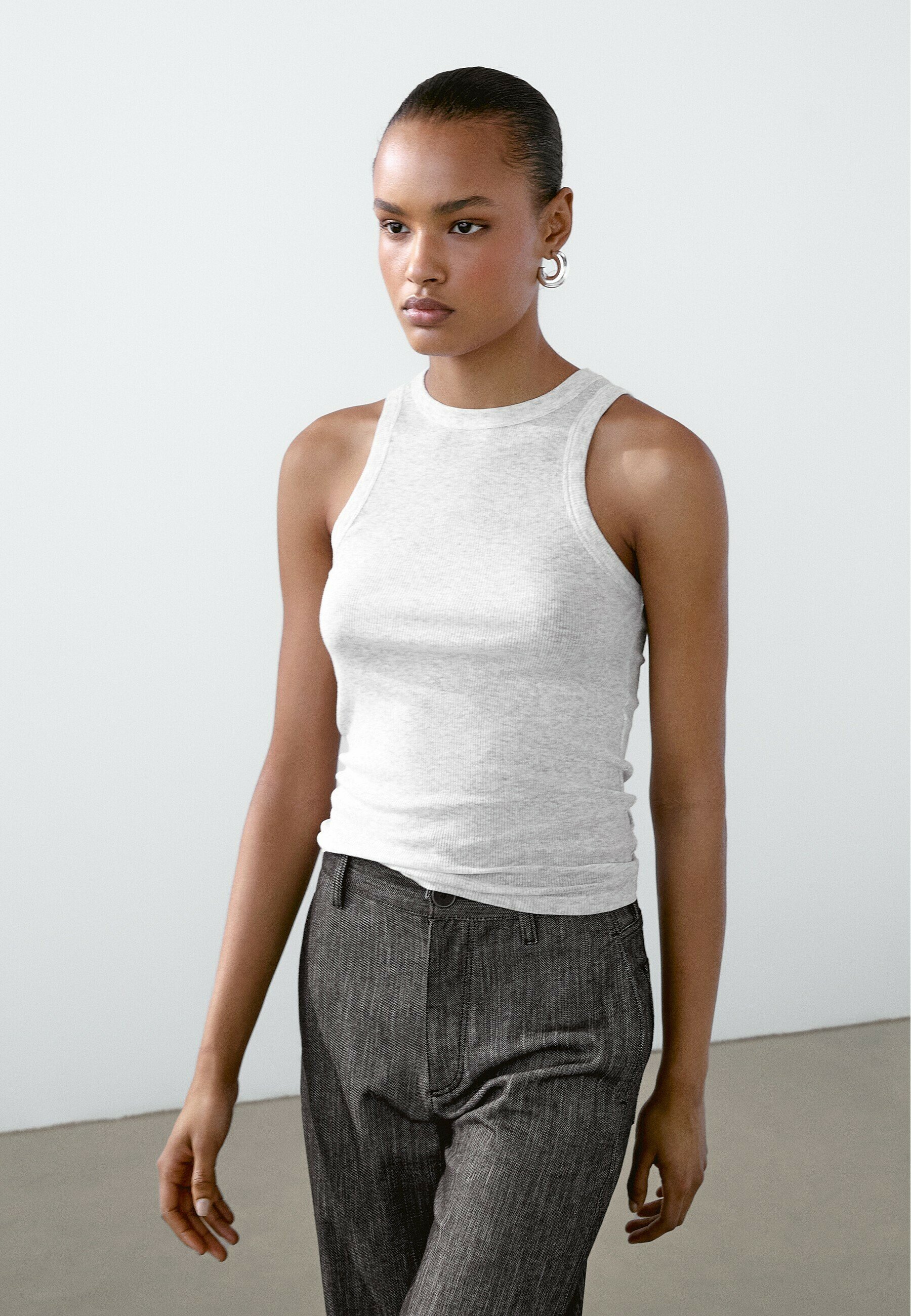 売れ筋商品|||マッシモ ドゥッティ Tシャツ レディース トップス HALTER  - Top - light grey Massimo Dutti(マッシモドゥッティ) Tシャツ・カットソー