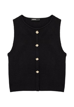 Koton, FLORAL BUTTON DETAIL  - Top - black