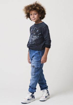 Pantalones cargo - azul med   medium blue