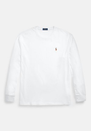 CUSTOM SLIM FIT SOFT COTTON T-SHIRT - Ilgarankovis viršutinės dalies drabužis - white