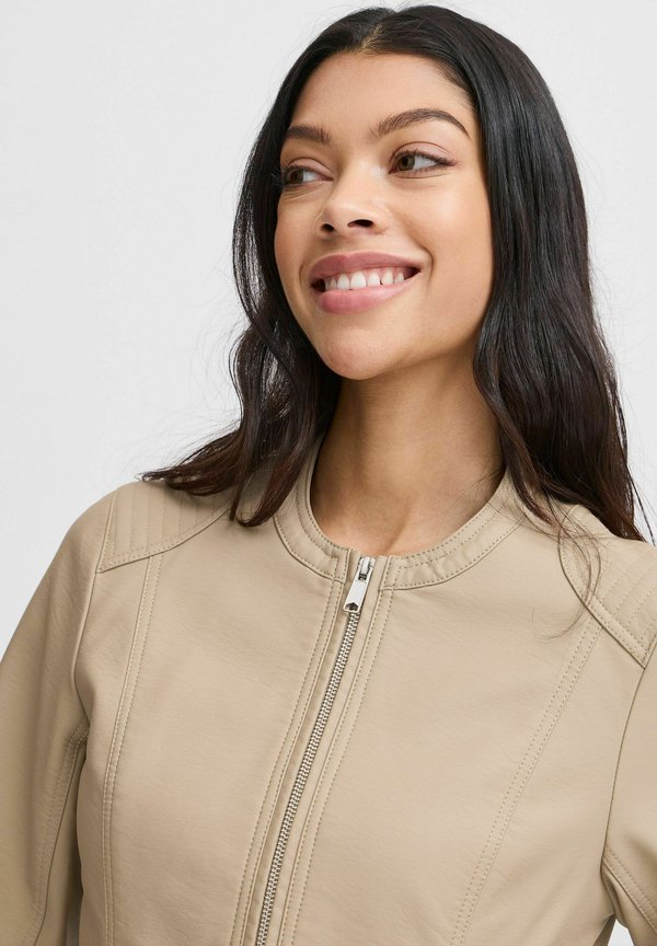 BYACOM - Faux leather jacket - roasted cashew3