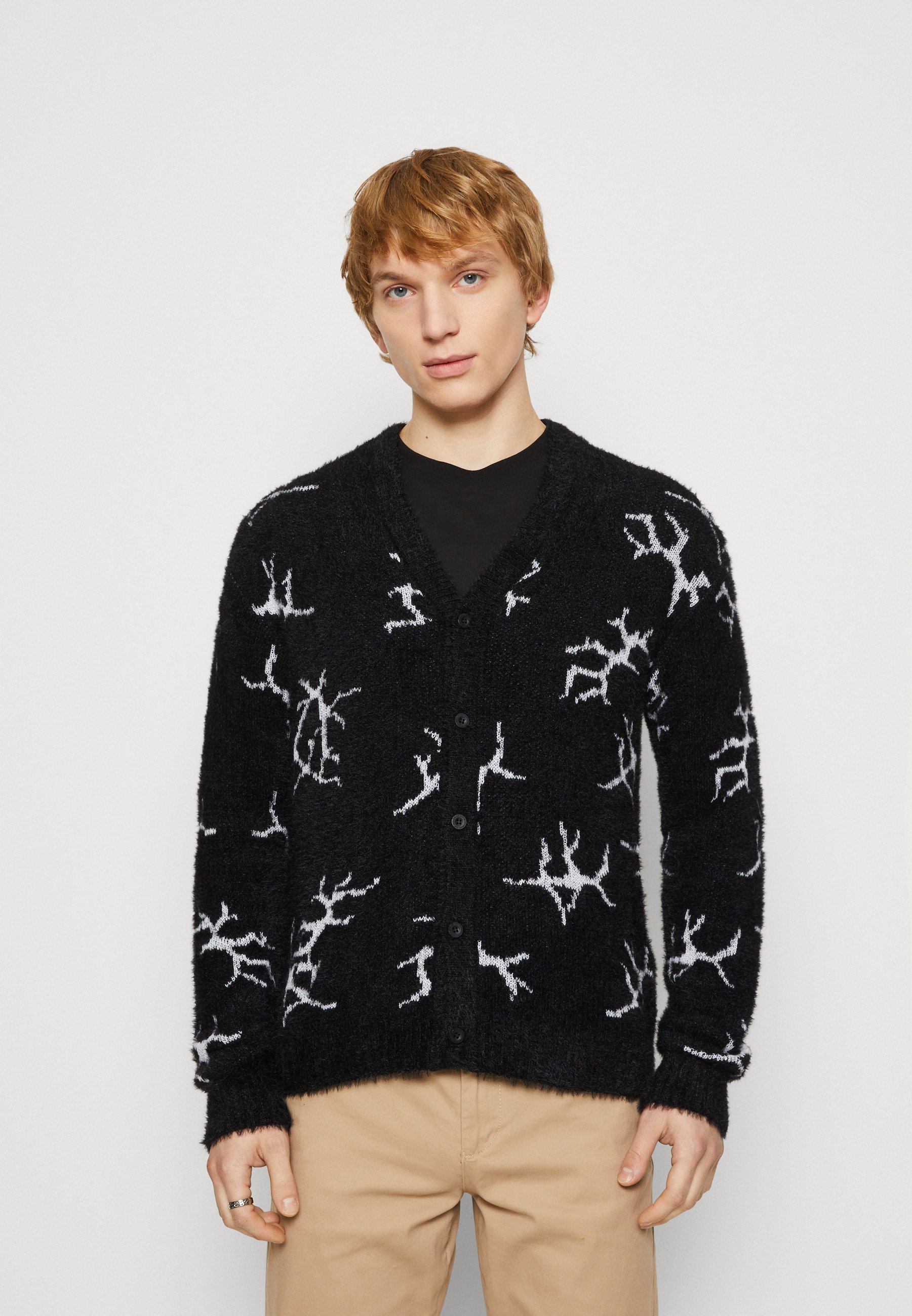 HUF CRACKED CARDIGAN - Cardigan - black - Zalando.ie