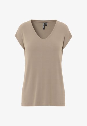 Pieces, T-shirt basic - silver mink