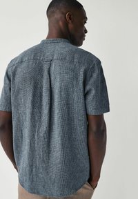 Next SHORT SLEEVE GRANDAD COLLAR - Hemd - navy blue