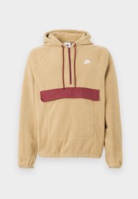 CLUB WINTER - Sweatshirt com capuz - parachute beige/dark team red/white