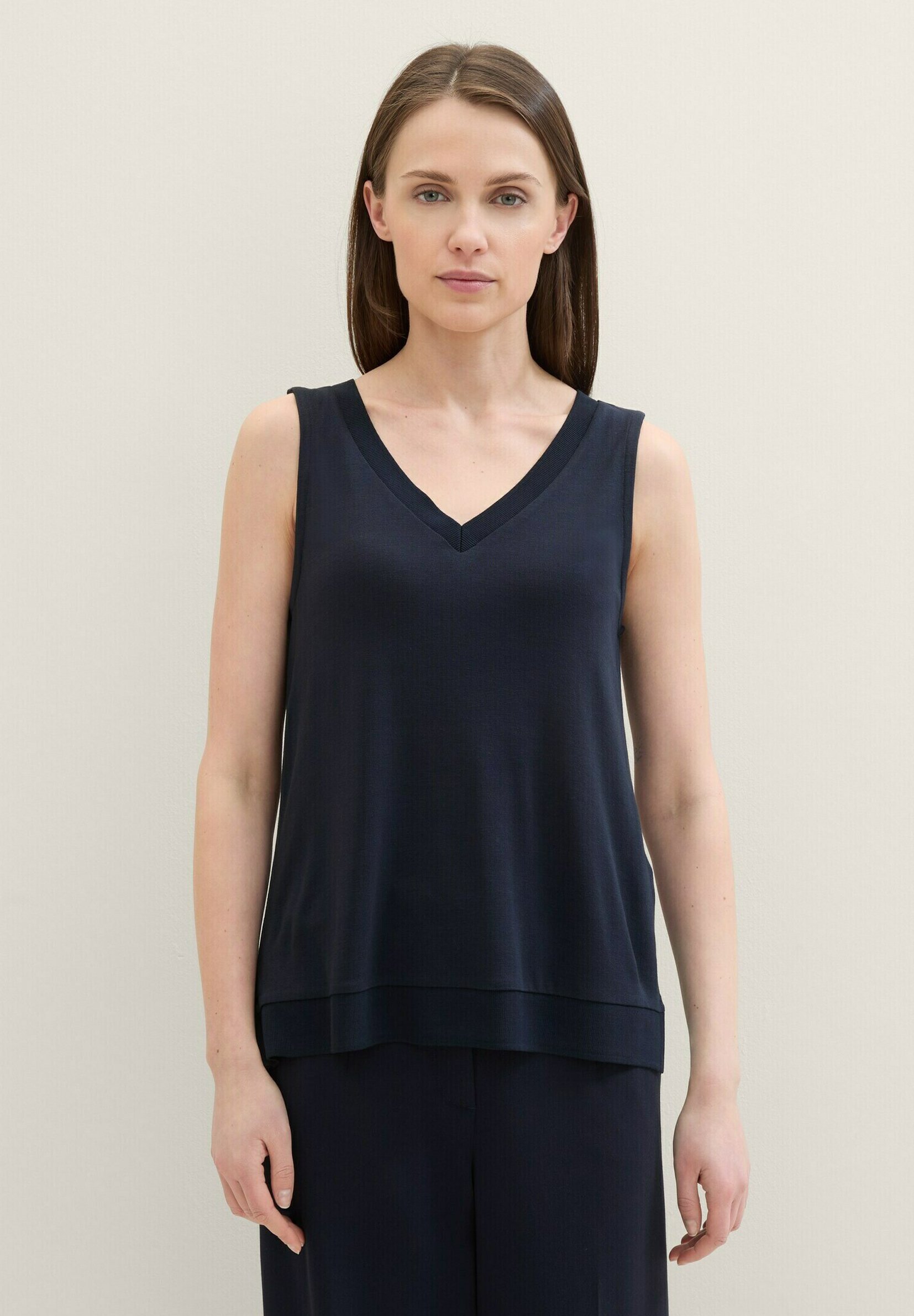 TOM TAILOR Top Basic Donna Slim Fit | Misto Cotone Ed Elasthan