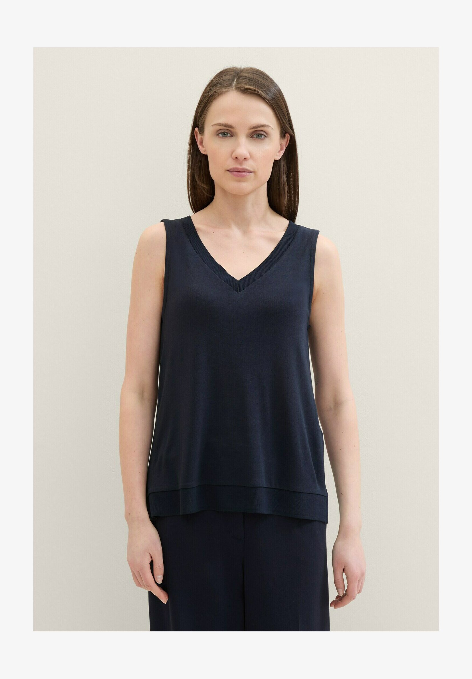 TOM TAILOR Top Basic Donna Slim Fit | Misto Cotone Ed Elasthan