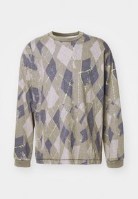 BRICK GRAPHIC LONG SLEEVE - Long sleeved top - mole dark