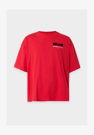 Just Cavalli, LOGO FLOCK - Тениска с щампа - ribbon red
