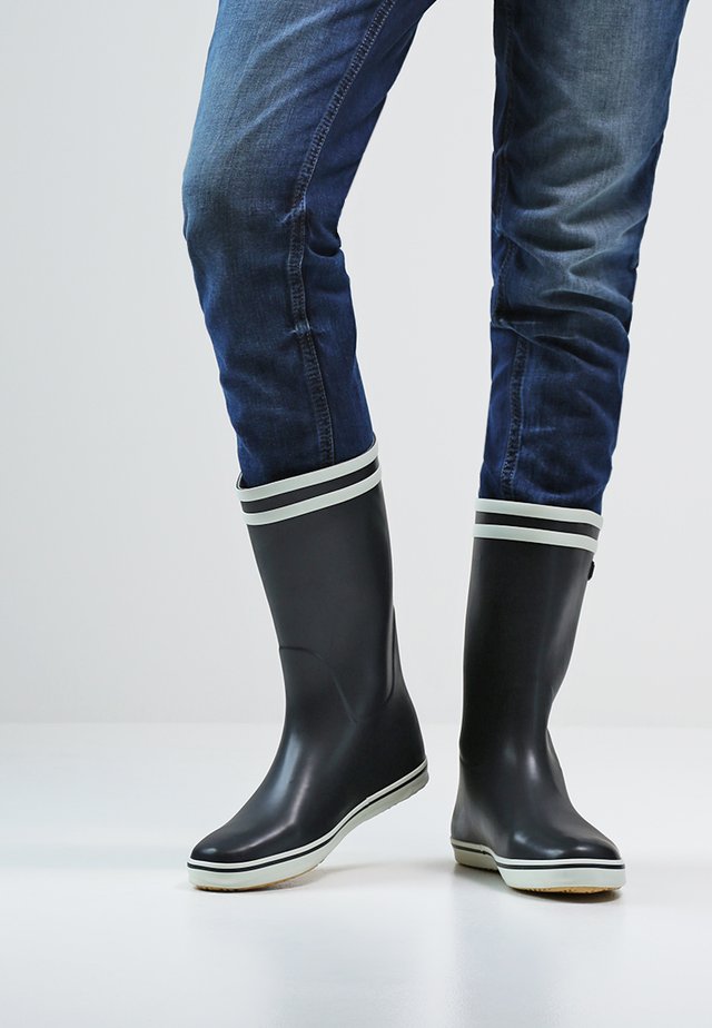 MALOUINE - Bottes en caoutchouc - marine/blanc