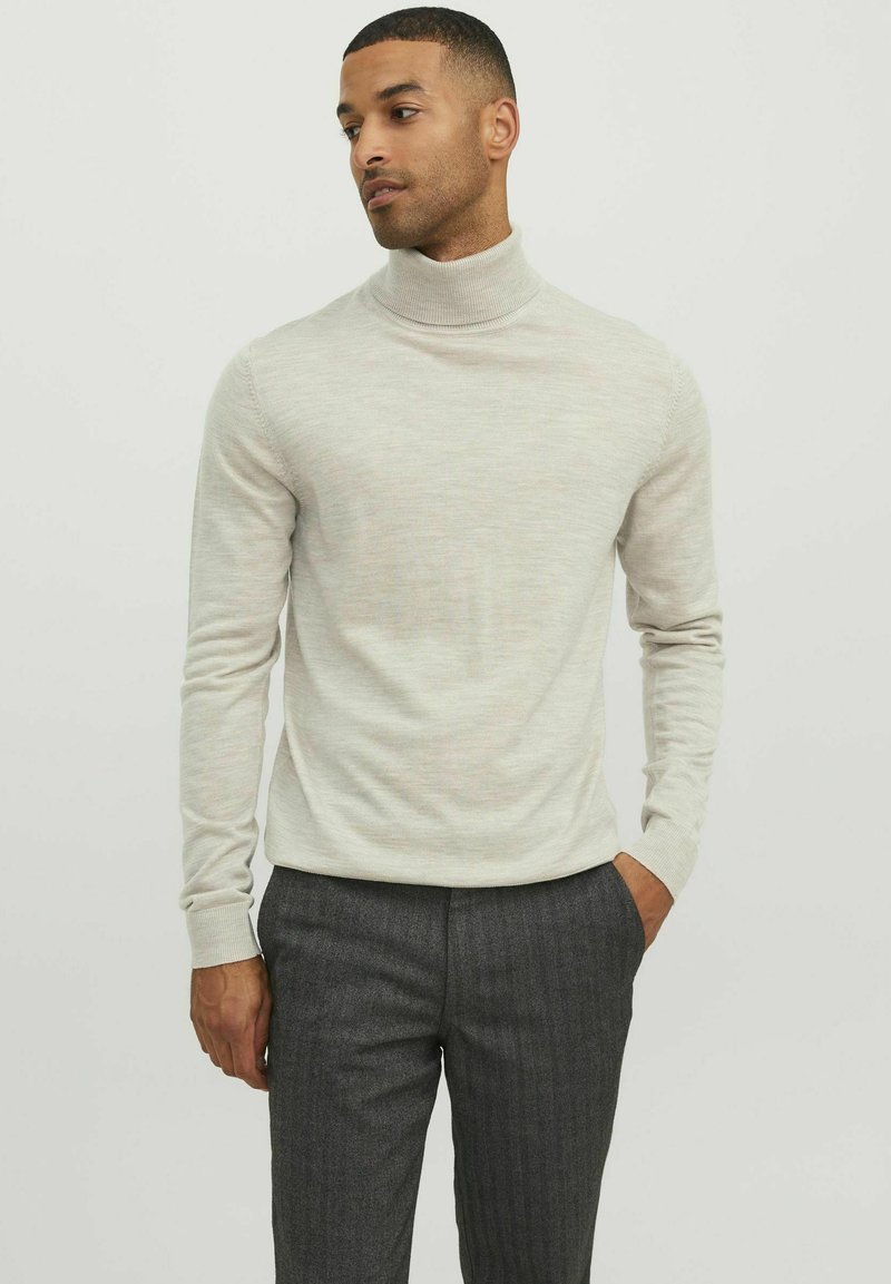 Jack & Jones PREMIUM ROLLKRAGEN - Jumper - pure cashmere/off-white ...