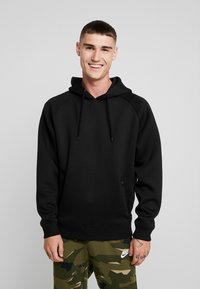 Urban Classics RAGLAN ZIP POCKET HOODY - Felpa con cappuccio - black