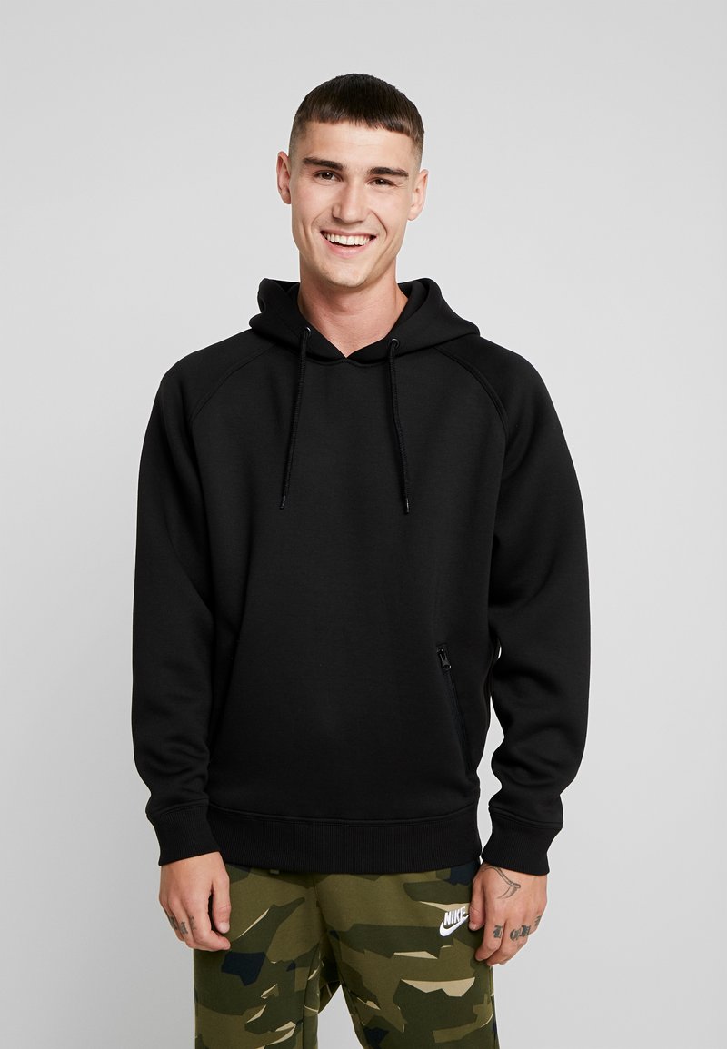 Urban Classics RAGLAN ZIP POCKET HOODY - Felpa con cappuccio - black