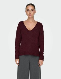 JDY JDYELANORA V NECK - Trui - cabernet