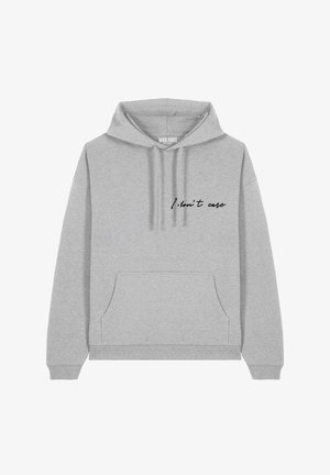 I DON T CARE EMBROIDERY UNISEX - Sweat à capuche - mottled grey