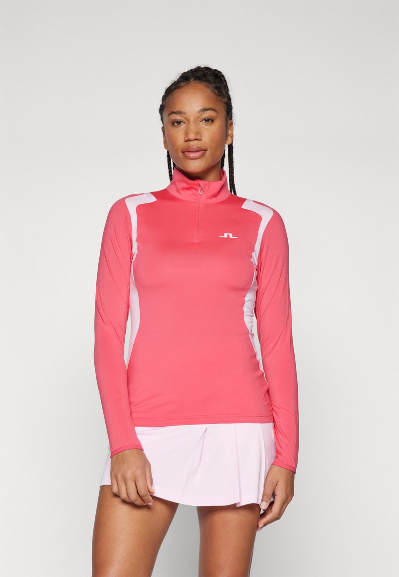 J.LINDEBERG Sports MAE QUARTER ZIP MID LAYER - Pikkade varrukatega topp - azalea