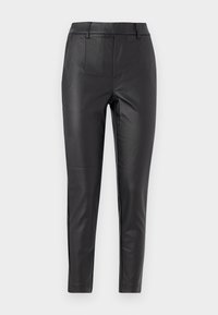 OBJMELBA LISA SLIM COATED PANT - Pantalones - black