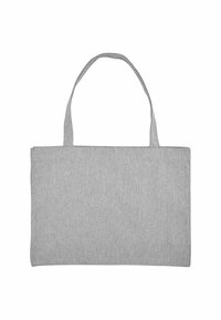 Borsa a spalla in tessuto grigio con due manici allungati, forma rettangolare e texture liscia. Nessun motivo o hardware visibile.