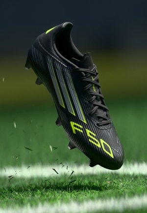 F50 LEAGUE SG - Puha talajra készült futballcipő - core black/iron metallic/lucid lemon