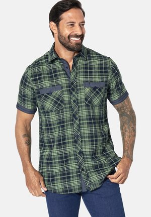 Jan Vanderstorm KURZARMHEMD AALVAN - Shirt - dunkelblau kariert
