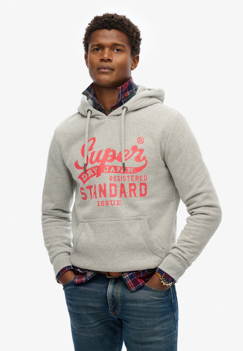 Superdry & Co STANDARD SCRIPT - Jersey con capucha - grey marl