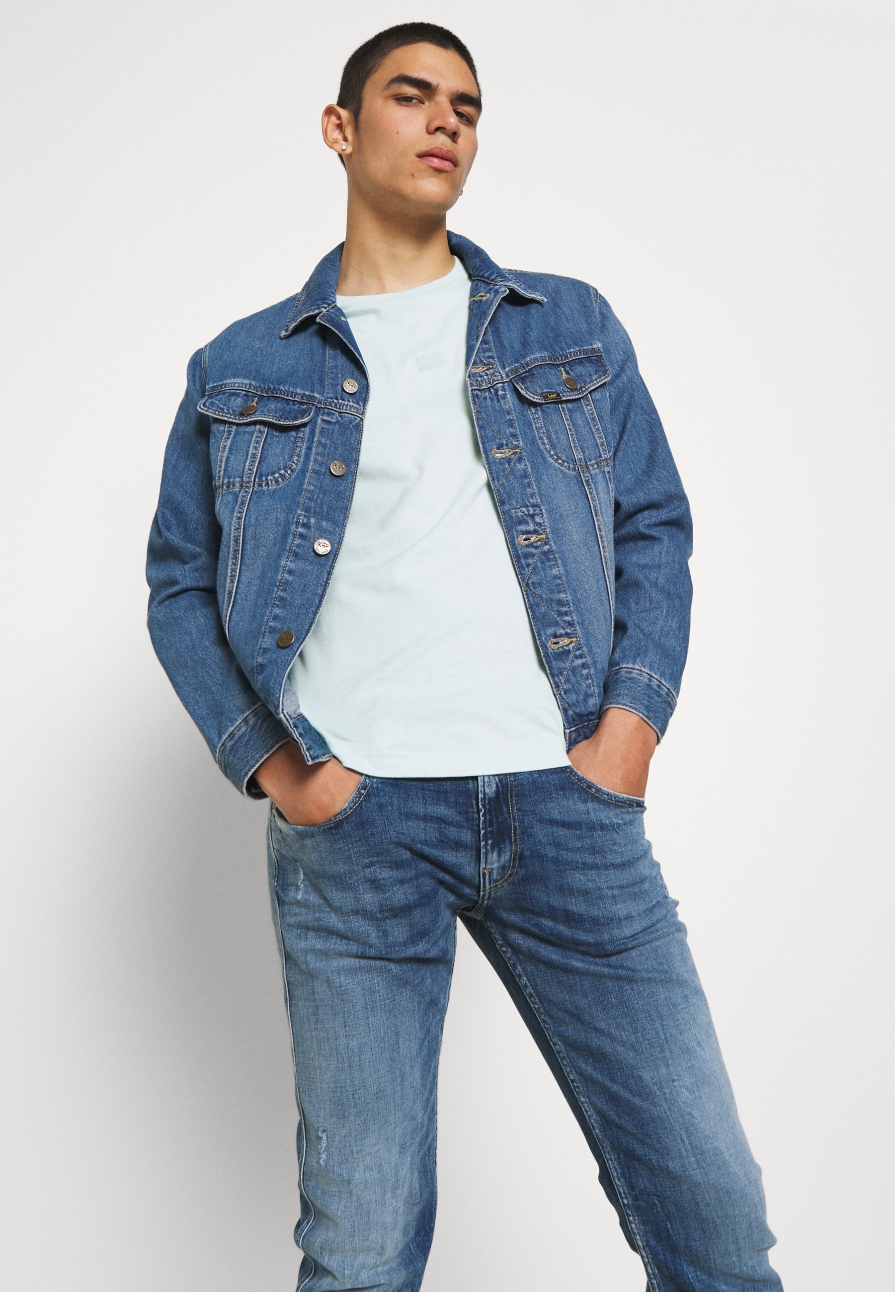 Replay ANBASS AGED - Prigludę džinsai - blue denim/mėlynų džinsų -  Zalando.lt