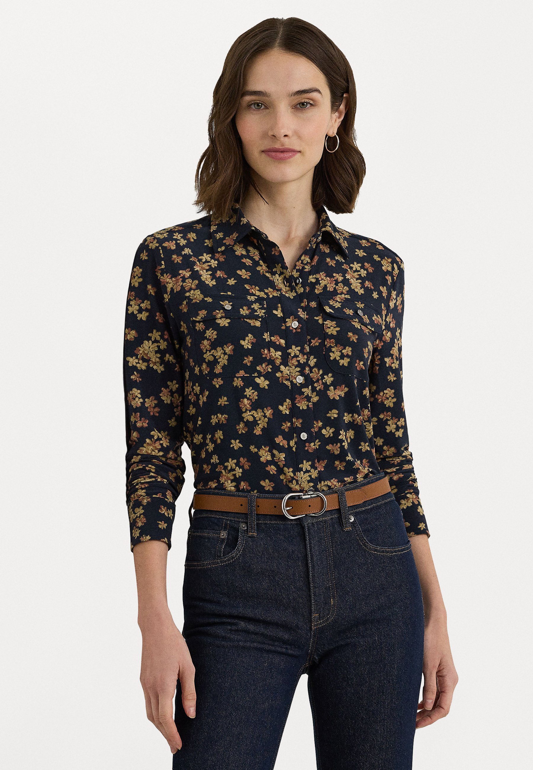 Lauren Ralph Lauren SLIM FIT FLORAL STRETCH JERSEY SHIRT 